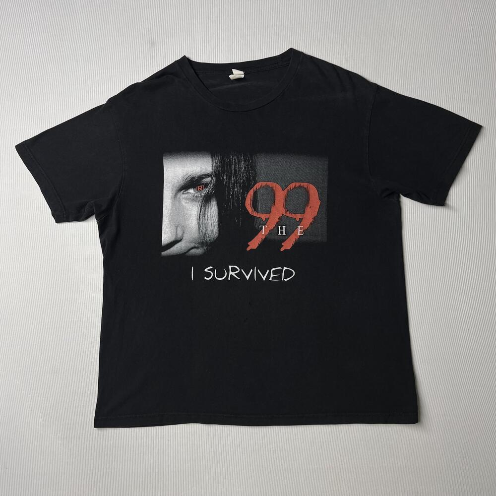 Tultex Shirt Mens L Black The 99 I Survived Graphic Tee Short Sleeve Cotton